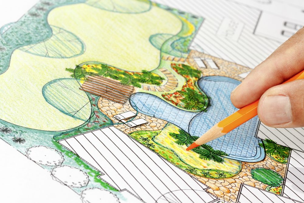 Gartenplanung von Hand